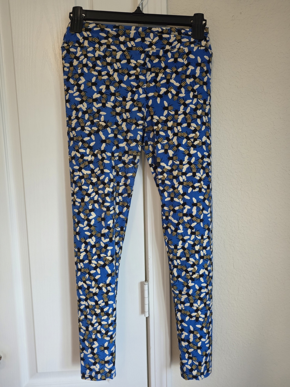 LuLaRoe Blue Bee & Floral Print Kids Leggings